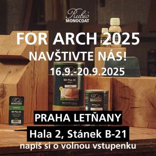 ✨ Navštivte nás na veletrhu FOR ARCH 2025! ✨ Od 16. do 20. září se potkáme na největším stavebním veletrhu v ČR – FOR ARCH...